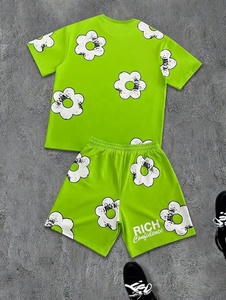 Factory Wholesale Custom Men's Summer Casual Shirt Shorts <b>Set</b> with Embroidery Logo Printing 100% Cotton Quick Dry OEM Service - Product Image 2