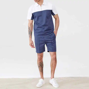 Conjunto de Dos Piezas para Hombre, Corte Regular, Cómodo, Precio de Fábrica al por Mayor 2026 |   Conjunto de Camiseta y Pantalones Cortos de Color Sólido de Último Diseño para Hombre - Product Image 5