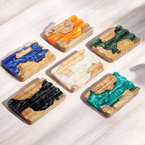 Porte-stylo artisanal en bois naturel et résine, écologique, modèle de motif, art et objet de collection, accessoires de table modernes - Product Image 6