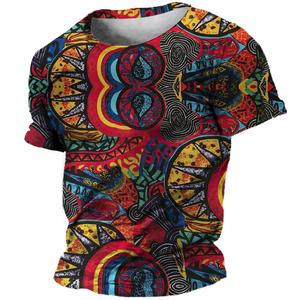 T-shirt d'été surdimensionné pour hommes Vêtements ethniques 3D Tees Tops Chemises à motifs imprimés Hip Hop Streetwear Colorful Tshirt 2025 - Product Image 6