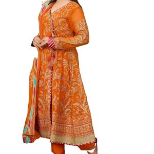 2025ใหม่ชุดเดรสปาร์ตี้แบบไม่มีตะเข็บสำหรับผู้หญิงจากร้าน Ramazan ขายดีอันดับต้นๆสำหรับงานแต่งงานความยาวปกติของอินเดีย - Product Image 1