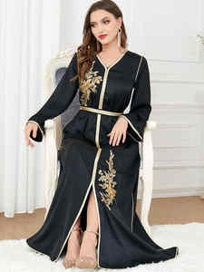 Thobe/Thawb noir de haute qualité EID Abaya vente en gros de vêtements musulmans turquie islamique longue robe de base femmes Dubai Abaya - Product Image 5
