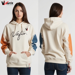Sweat-shirts unisexes classiques à fermeture éclair latérale, en molleton de coton mélangé, poids lourd, respirant, séchage rapide, personnalisés OEM, pour l'hiver - Product Image 3