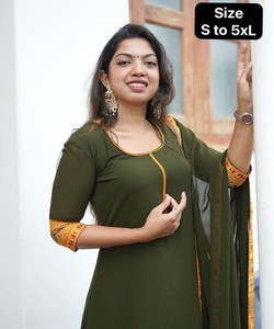 Vestido de fiesta Georgette de seda con Dupatta-Ropa étnica india con trabajo de secuencia - Product Image 4