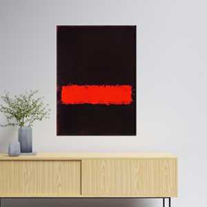 ภาพพิมพ์บนผ้าใบสีแดงโรธโกแบบมินิมอลสุดหรูสำหรับตกแต่งบ้าน ห่อหุ้มอย่างดี - Product Image 1