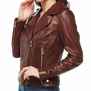 แจ็กเก็ตหนังแฟชั่นใหม่สำหรับผู้หญิงแจ็คเก็ตหนังทรงสลิมฟิตแจ็คเก็ตหนังสไตล์ปากีสถาน - Product Image 3
