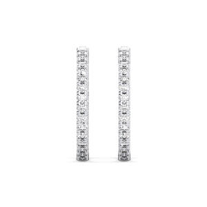 Crisp Elegance 2.00 Ct Round Lab Grown Diamond Hoop <b>Earrings</b> 14K White Gold <b>Hinged</b> Design Wholesale OEM Available - Product Image 6
