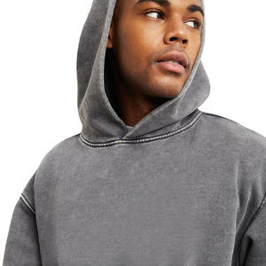 Venta al por mayor de sudaderas con capucha lavadas con ácido de calidad personalizada de peso pesado suave de algodón de calle para sudaderas con capucha lavadas con ácido - Product Image 4