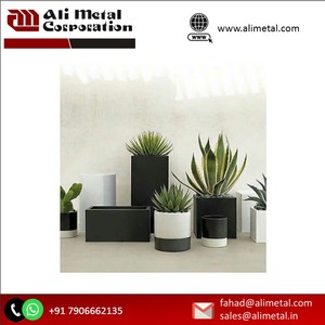 Latest Indian Handcrafted Metal Iron Square Shape Garden Decorative Square <b>Box</b> <b>Planters</b> Pots Minimalist Floor Shopping Malls - Product Image 4