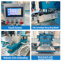 Machine d'impression sérigraphique à 4 postes personnalisée en usine pour l'impression de sacs d'emballage et de produits textiles avec table rotative