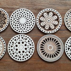 Posavasos de tablero duro de MDF de Squarestone de 3,75 '', posavasos promocional con parte trasera de corcho de tradición única - Product Image 3