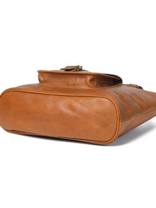 Sac à main vintage en cuir marron clair à deux anses pour femme, grand sac de travail, fermeture éclair, cuir véritable durable, sac de transport - Product Image 2