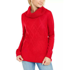 Maglione Vintage Floreale da Donna Tommy Hilfiger in Maglia a Treccia, Traspirante, Sottile, Rosso, Taglia XS, Morbido, con Apertura Frontale, per un Look Casual - Product Image 1