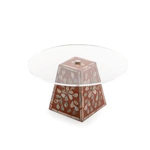 Serveur à gâteau en bois et nacre avec couvercle en acrylique, forme carrée, taille personnalisée, support pour gâteaux et chocolats - Product Image 2