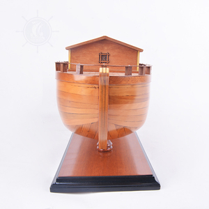 Modelo de Barco Arca de Noé Hecho a Mano de 60 cm, Casco Abierto, Productos de Madera de Cedro para Decoración Náutica del Hogar, Técnica Pintada, Letrero de Pared - Product Image 3