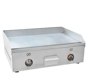 Restaurant Use Kitchen Barbecue Equipments LPG Gas Commercia Griddle Stainless Steel Grill Gas Supplier