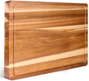 Tablas de cortar, tablas de cortar de madera de acacia grandes de 16,5x13 para cocina, tabla de cortar de madera reversible de grano de borde con asas - Product Image 1