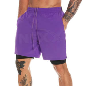 High Manufacturer's Premium Quality Men's Double <b>Layer</b> Shorts High Street Style Solid Pattern Anti-Wrinkle Feature Online Sale - Product Image 1