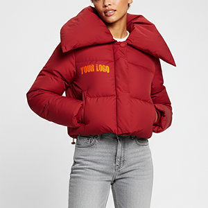 Haute qualité sur mesure à manches longues haut court veste à bulles col large léger chaud coupe-vent veste à bulles pour les femmes - Product Image 1