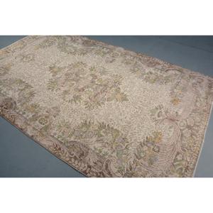 Turkish Vintage Rug 5.9x9.7 ft (179x297 cm), <b>Brown</b> <b>Wool</b> Rug - Product Image 4