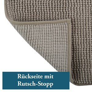 Alfombra de baño de microfibra MSV 'Chenille' en color topo 40 x 60 cm - Product Image 3