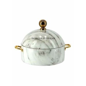 หม้อปรุงอาหารแฟนซีพร้อมฝาโลหะขัดเงาสีเงินโมเสกจากผู้ผลิตอินเดีย - Product Image 3