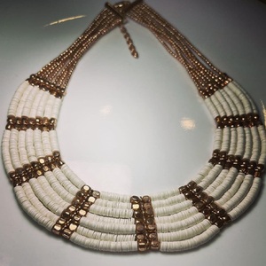 Custom Made <b>Glass</b> Beaded Layered Necklaces Made with <b>Glass</b>, Bone and Metal Beads Ideal for Fashion Jewelry Stores in Blue Beads - Product Image 5