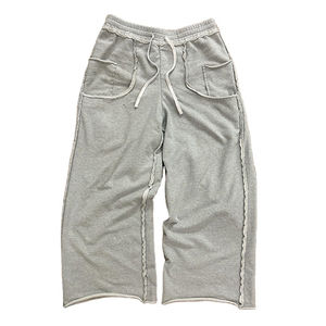 กางเกงสำหรับผู้ชายกางเกงขาตรงผ้าฟลีซลายทางแบบตรงปักโลโก้ได้ตามต้องการ - Product Image 1