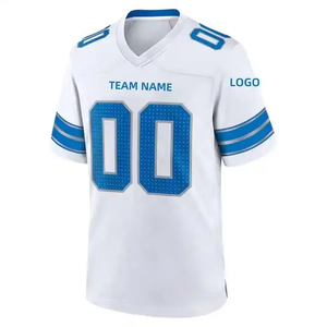 Maillots de football personnalisés à col en V en mesh, sublimation, maillot de football américain pour homme, haute flexibilité - Product Image 4