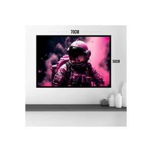 Mesa MDF de gran tamaño de 70x50cm con astronauta espacial colorido desteñido Marco de impresión de calidad acentos de pared 134 - Product Image 5