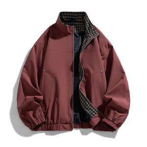 Vestes et manteaux décontractés pour hommes, écologiques, longs, lavés, à fermeture éclair sur le devant, à revers, simples, polyvalents, printemps automne, écologiques pour hommes - Product Image 4