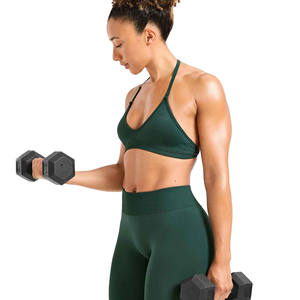 Women's Seamless Strappy <b>Sports</b> <b>Bra</b> Halterneck <b>Backless</b> Gym Yoga Activewear High Stretch Workout Casual Style Lightweight <b>Bra</b> - Product Image 4