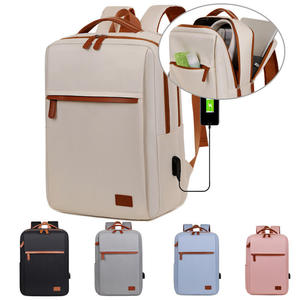 Mochila para Portátil de Cuero y Poliéster Personalizable de Gran Capacidad, Correa Desmontable, Moderna, Casual, Clásica, Duradera, con Paneles - Product Image 3