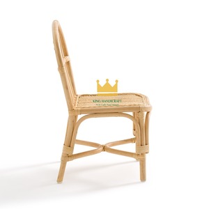 Silla nórdica de ratán tejida a mano para niños, silla de comedor de madera maciza sencilla para el hogar, silla de ocio - Product Image 4