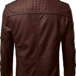 Veste en cuir personnalisée pour hommes col montant en toile enduite respirante qualité supérieure design professionnel votre propre logo - Product Image 3