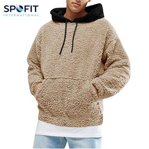 Wholesale <b>Men's</b> <b>Fleece</b> Pullover <b>Hoodie</b> Breathable Solid Color Cotton Warm Customized Logo Winter Oversized Eco-Friendly - Product Image 1