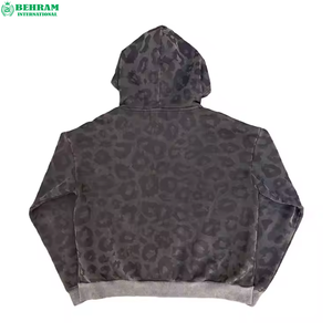 Sweat-shirts à capuche unisexes surdimensionnés personnalisés, délavage acide, longueur standard, double fermeture éclair, broderie personnalisée, 100% coton molletonné/french terry - Product Image 2