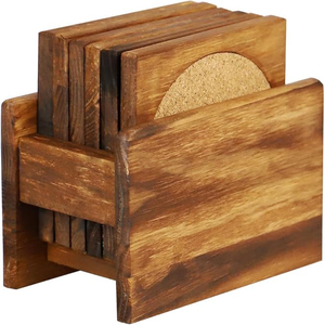Posavasos de madera únicos y bien diseñados de alta venta Tamaños de formas atractivas Artículos de cocina Posavasos de madera artesanales de madera disponibles - Product Image 3