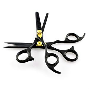 Tijeras de Peluquería Profesionales KOUNAIN, Hechas a Mano, de Acero Inoxidable 420, 6 Pulgadas, Punta Recta y Roma, para Diestros, Color Negro, Filo de Navaja - Product Image 4