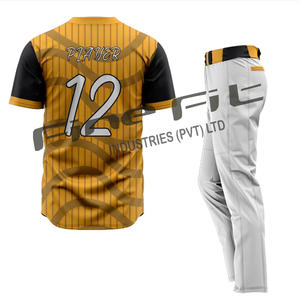 ชุดเบสบอลทีมระบายอากาศได้ดีชุดเสื้อเจอร์ซีย์และกางเกงสำหรับใส่เล่นกีฬาทีมและลีค - Product Image 3