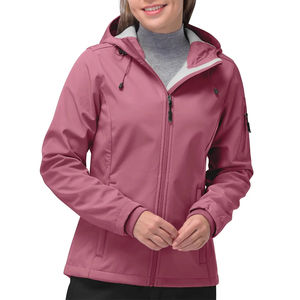 Chaqueta Softshell Personalizada con Logotipo para Mujer, Impermeable, Cortavientos, Transpirable, Ecológica, con Capucha y Cuello, de Poliéster - Product Image 2