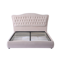 Lit plateforme rembourré avec tête de lit capitonnée en losanges, matelas taille KING et 2 tiroirs de rangement – Vente directe fournisseur
