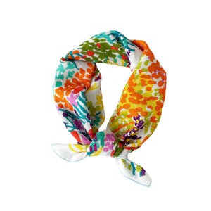 Top qualité été luxe femmes sergé coton foulard 58*58 imprimé conception écharpe pour tête et cheveux cravate tissu ruban écharpe - Product Image 3