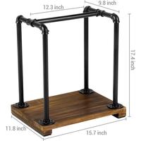 Rein Handgefertigter Umweltfreundlicher Kerzenhalter mit Holzsockel und Schwarz Beschichtetem Metallgriff, Einzelstück zu Günstigen Preisen für Weihnachten