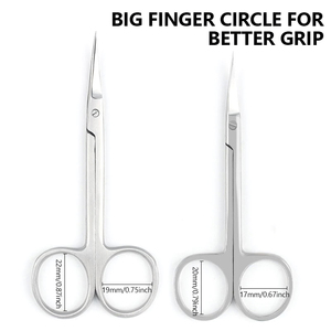 Tijeras de Manicura con Punta Curva, Tijeras Profesionales de Acero Inoxidable para Remover Piel Muerta, Cortaúñas, Tijeras de Salón - Product Image 4