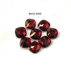 พลอยโกเมนสีแดงธรรมชาติขนาด12มม. เบาะรูปทรงตัวตรวจสอบด้านหนึ่งตัดหลวมเครื่องประดับ briolette แบบกึ่งมีค่า - Product Image 5