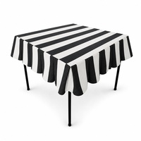 Housse de table Mah Jongg de luxe moderne en toile de coton épaisse, taille sur mesure, couleur personnalisée, rayures noires et blanches pour le divertissement