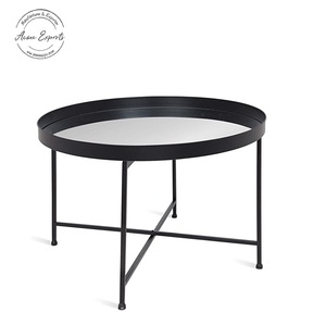 Ensemble de plateaux de service ronds en métal noir modernes Plateaux décoratifs durables avec poignées Parfait pour la cuisine, les repas et les fêtes - Product Image 6