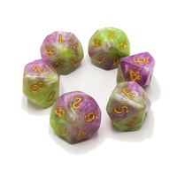 Dés polyédriques écologiques en acrylique Deskjoy, 10 faces, 16 mm, points numérotés gravés, lot de 7 pièces, accessoires de jeu de société pour DND