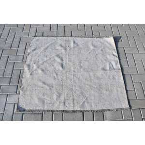 พรมตุรกีโบราณคลาสสิกที่ทันสมัย3.8 x 3.2ft สีเทาผ้าขนสัตว์ผ้ากำมะหยี่พรมเย็บปะติดปะต่อกันด้านหลังยางสำหรับห้องนั่งเล่นห้องโถง - Product Image 1